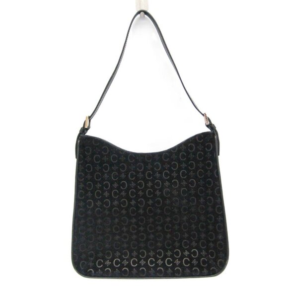 Celine C Macadam Women's Leather,Suede Shoulder Bag Black